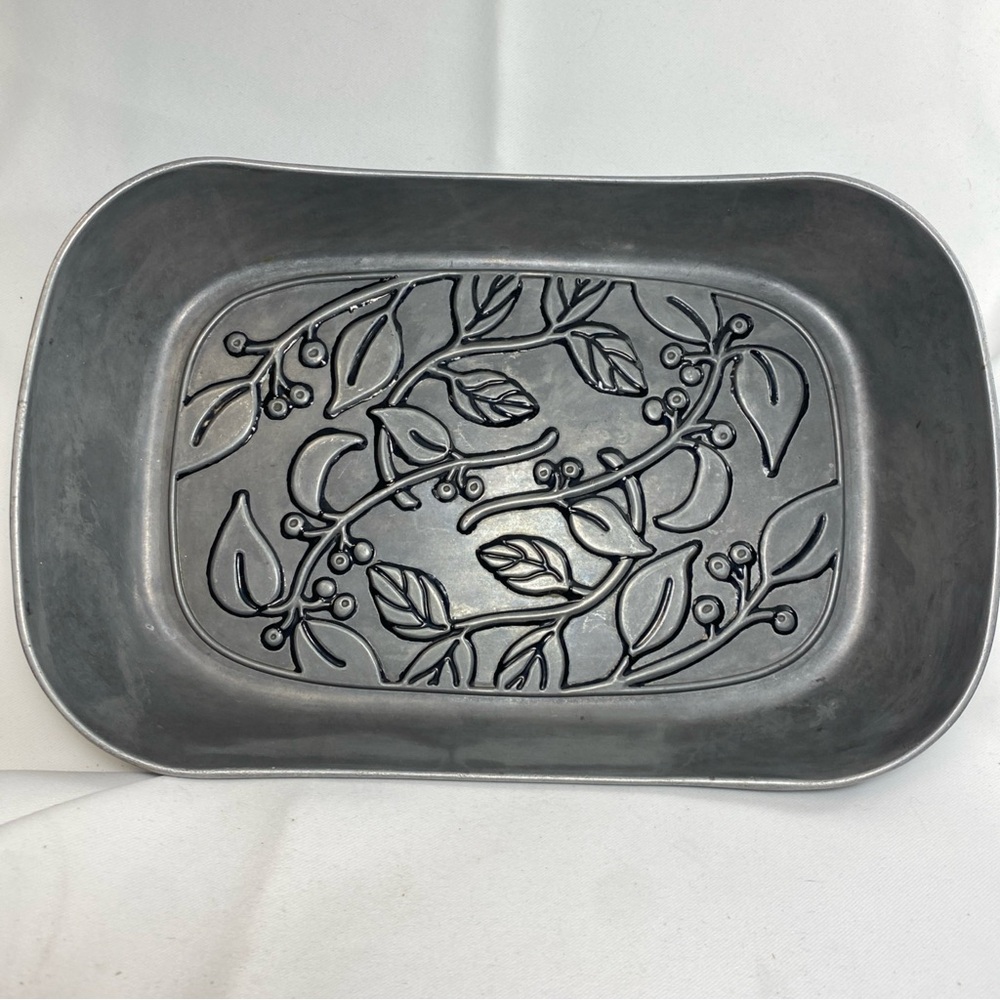 Wilton Armetale Pewter Brest Trivet Tray Botanica 601451 Botanical Leaf Design